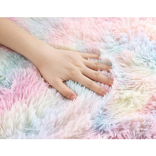 Τεχνολογία Tie Dyeing για ζωντανό παιδικό δωμάτιο, εξαιρετικά μαλακό βελούδινο χαλί 2