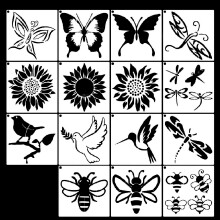 15 stuks vlinder stencils PET-schildersjablonen voor kinderen