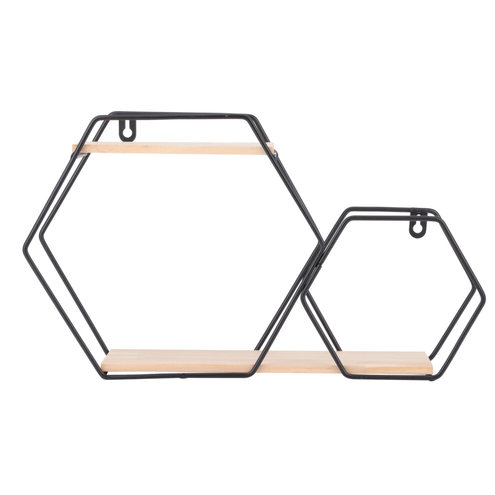 Hexagon Floating Shelves, Modern Chic Display Shelves For Living Room Storage And Display 9554910033302