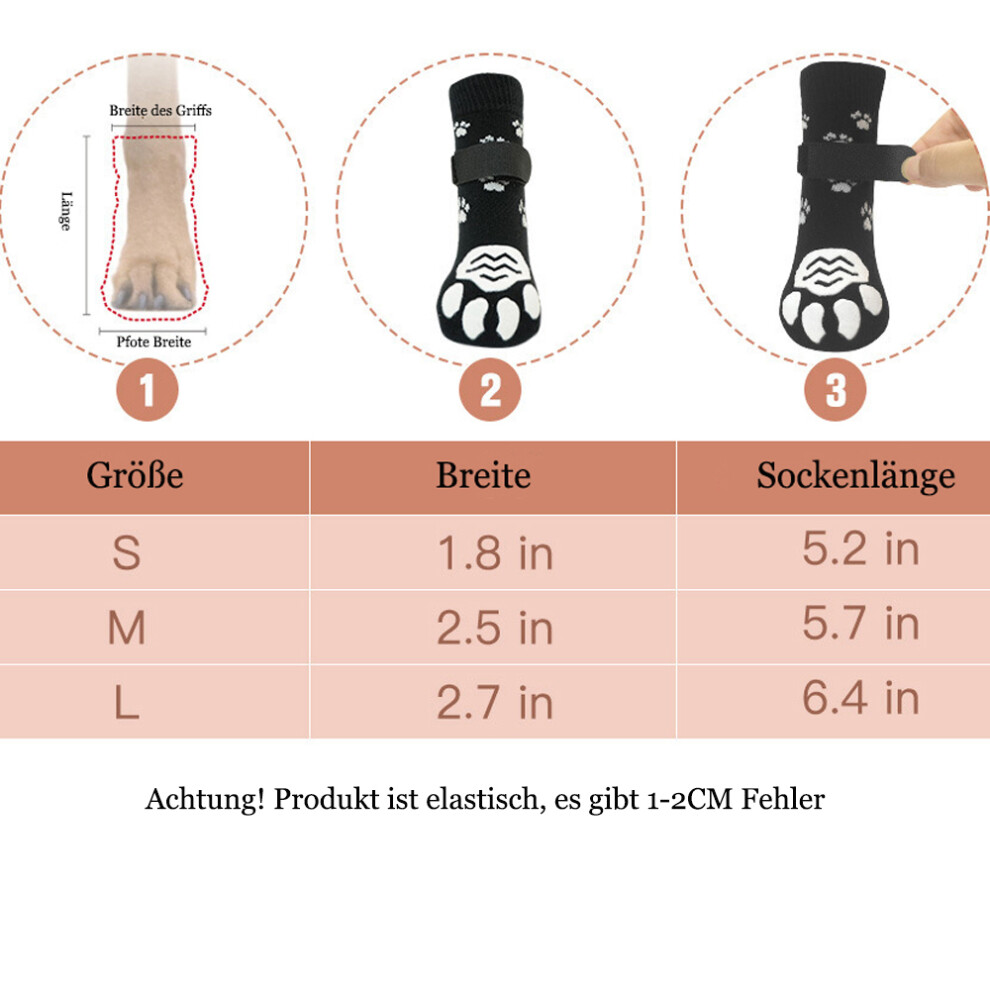 Pet Paw Protector, Comfortable Material Anti Slip Paw Protectors With Rubber Reinforcement, Non-Slip Dog Socks For Indoor Hardwood Floor Wear (A, S) 9048212298397