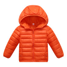 Jaqueta puffer infantil, casaco leve com capuz, acolchoado e isolado, resistente à água e dobrável, com elástico.
