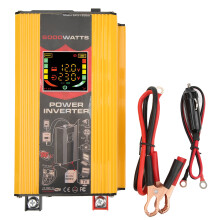 Inverter di potenza ad alta efficienza da 12V a 110V, display LCD con dati in tempo reale, doppie porte USB, speciale sistema di raffreddamento,