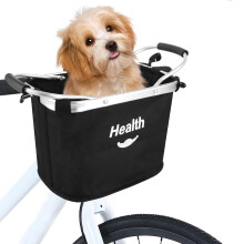 Foldable Bicycle Front Basket, Removable for Small Dogs, Shopping, Travel