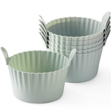 Pack of 6 Muffin Moulds Airfryer Silicone Baking Mould for Hot Air Fryer, Grey