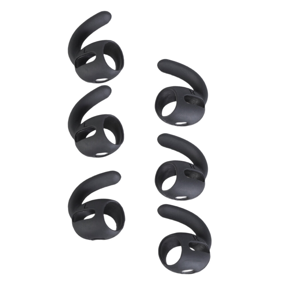 3Sets Ear Hooks Soft Silicone Eartips Ear Sleeves For- Black 7709000258147