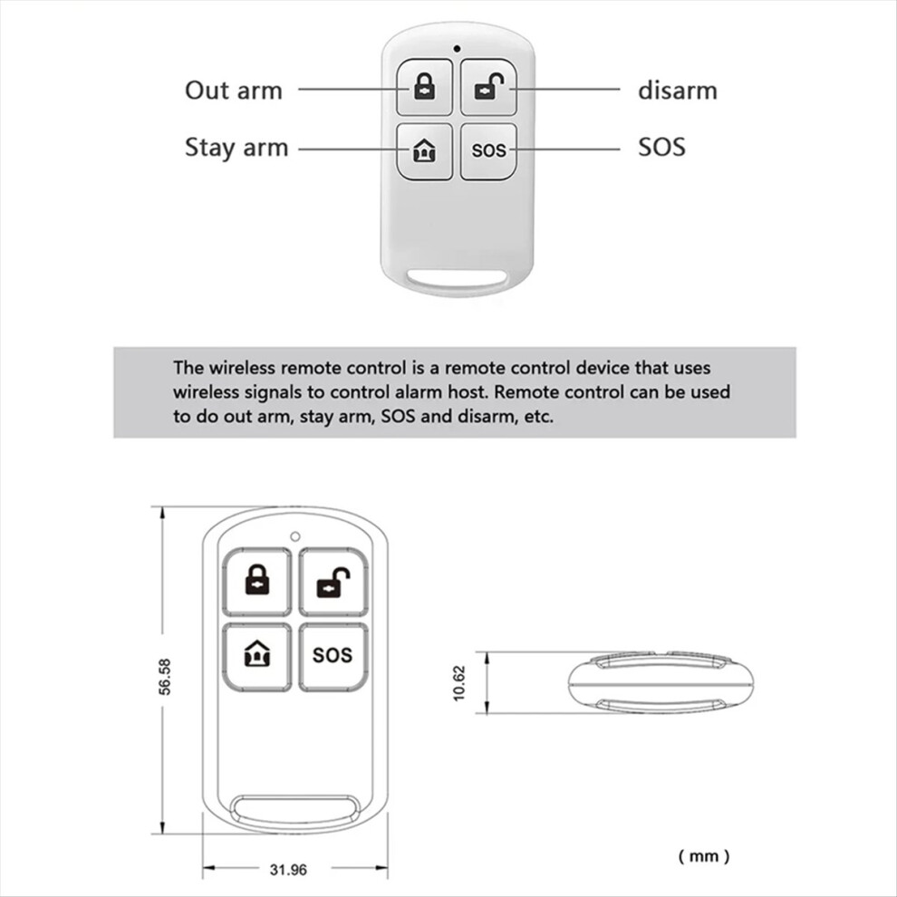 433Mhz Wireless Remote Control, Suitable For Home Anti-Theft Security, Can Be Equipped With A Variety Of Alarms 4853066992385
