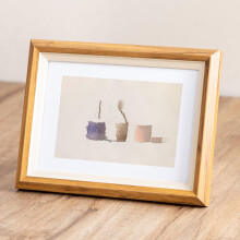 8x6 Photo Frame Walnut - 15.3x20.4cm Clear Plexiglass Front Tabletop Portrait Landscape Home Office Decor
