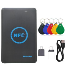 5-taajuinen RFID-älysirukopiokone + 5xUID-avaimenperä NFC-lukija, kopiokone IC/ID 13,56M 125K / HID 125K -tokeninkirjoittaja, klooni