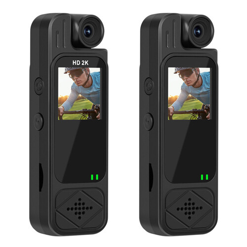 Mini Camera Pocket Recorder With 180 Rotating Lens And-2K 1