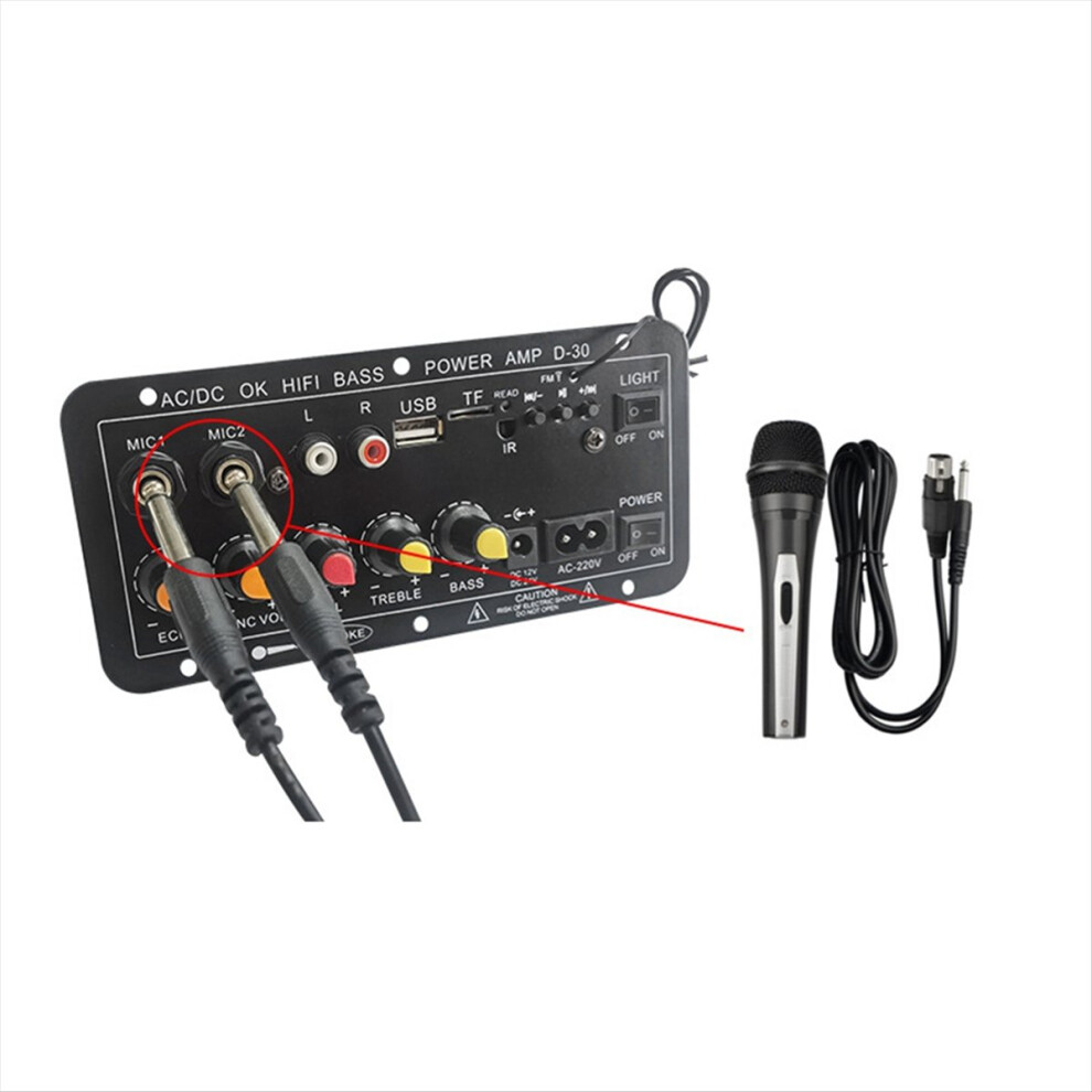 Audio Amplifier Board 30W Support Dual Microphone Bluetooth Amplificatore Subwoof For 4Ohm Speaker 12V 24V 220V Eu Plug 4853066997489