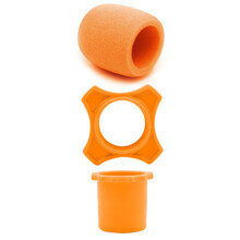 Pack of 3 Foam Microphones Slip Resistant Rings-Orange Color