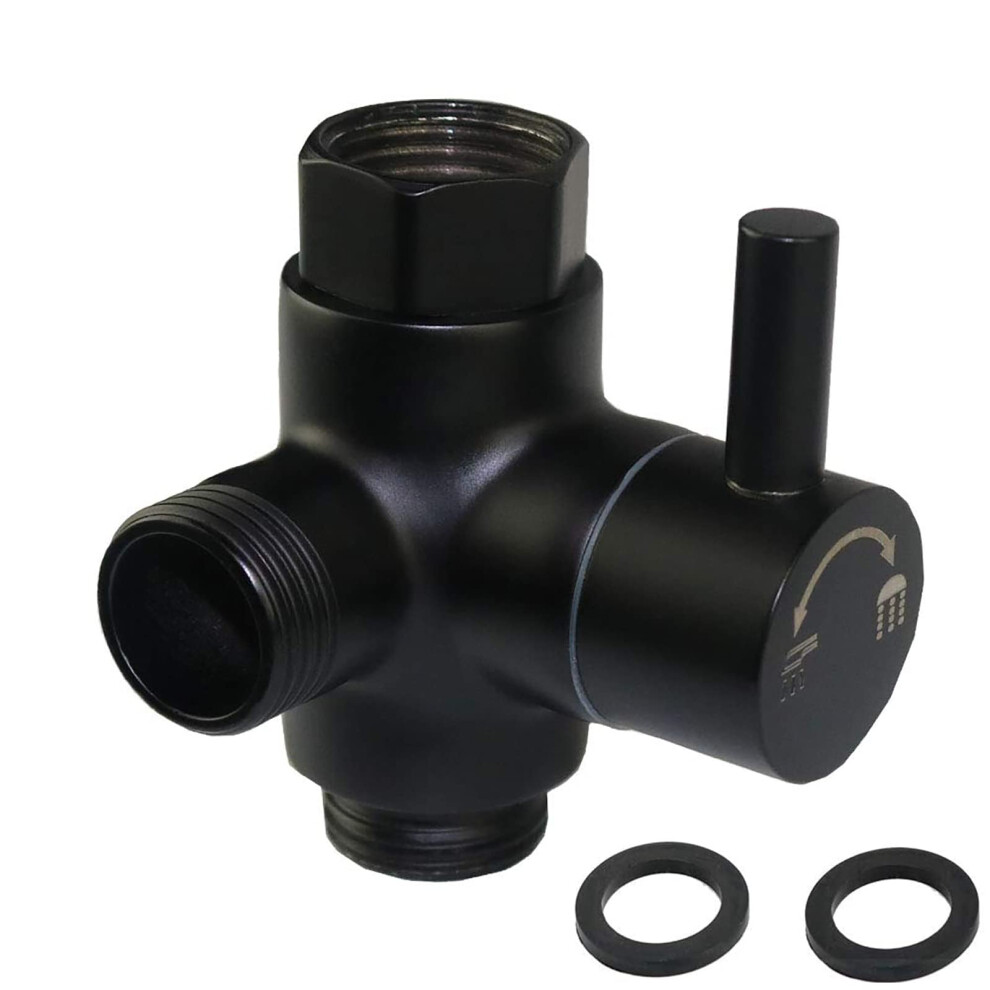 3 Way Shower Arm Diverter Valve Matte Black Metal For Handheld And Fixed Showerhead G1/2 9001264099640