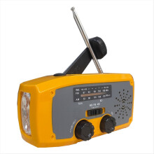 Rádio portátil de emergência com manivela e energia solar, bateria de 2000mAh, com rádio NOAA/AM/FM, lanterna LED e alarme SOS para camping.