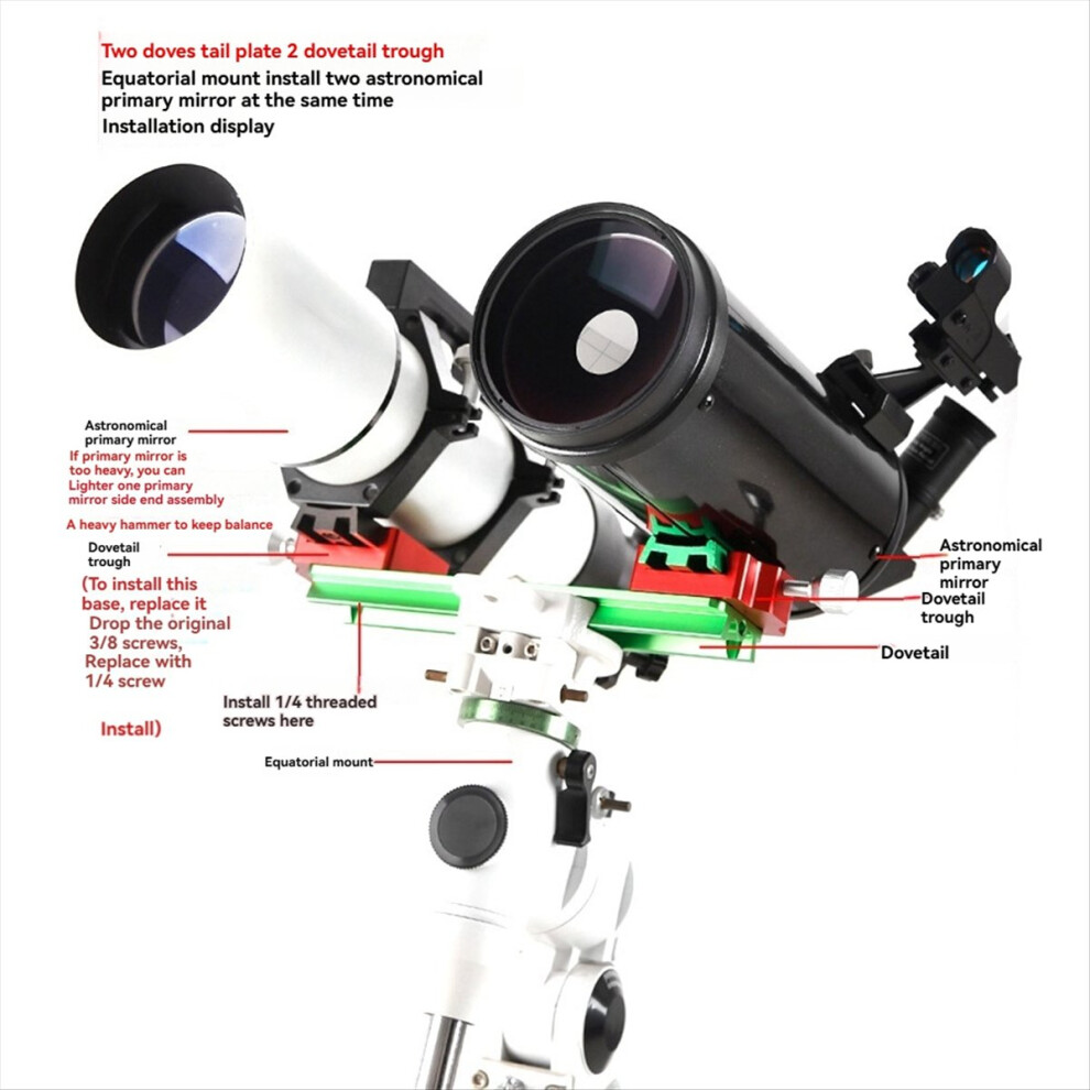 Plate 250Mm Equatorial Telescope Dovetail Plate One Adapter Two Short Plate Astronomical Telescope Accessories Black 4853066906702