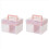 2X Clear Craft Stackable Storage Box with Storage Tray Plastic Multipurpose Storage Container Portable Travel Case, Pink 1