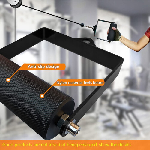 2X Γυμναστήριο Lat Pull Down Pully Cable Machine Handle Συνημμένο Fitness Arm Wrap Workout Deadlift D Shape Hand Grip-4CM 2