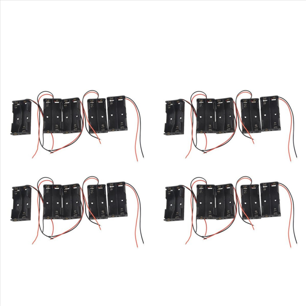 20 Pcs 2 X 1.5V Aa Battery Holder Case Box W Wire Leads Black 4853066913502