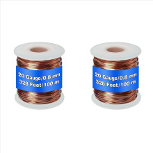 2 x 99,9 % kuollutta pehmeää kuparilankaa, 20 Gauge / 0,8 mm halkaisija, 328 jalkaa / 100 m, 1 paunan kela puhdasta kuparilankaa