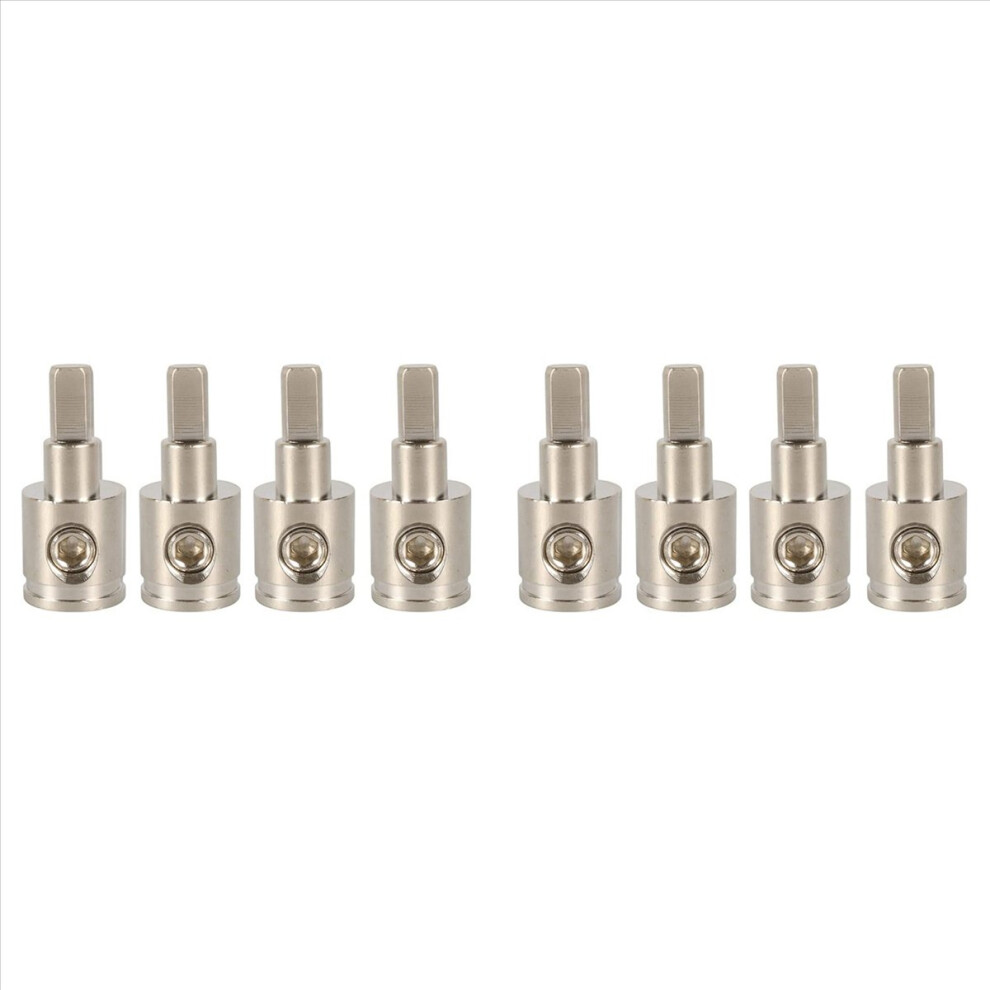 Amp Input Reducer 0 Gauge To 4 Gauge Wire Reducer Power/Ground Ga Adapters Nickel Plated Brass 8Pcs 4853066918989