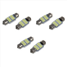 6pcs 31 mm 6 5630 SMD LED Festoon Indoor Lighting 3W 195LM 6500K