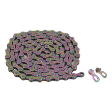 Color Plated Bike Chain Rainbow Color Anti Rust Impact Resistant Lightweight Bicycle Chains High Strength Steel Smooth Shifting Easy Installation Asym
