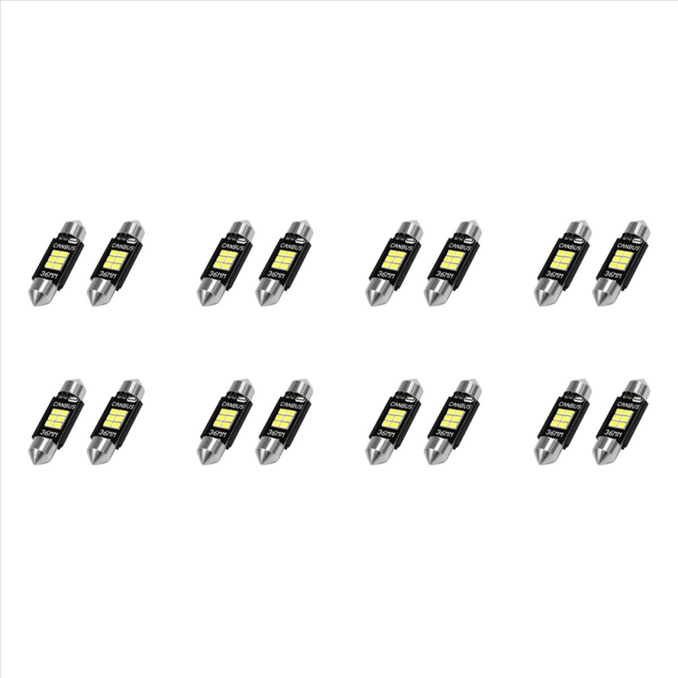 16X Extremely Bright 400 Lumens 3020 Chipset Canbus Error Free Led Bulbs 36Mm Festoon De3175 6428 Xenon White 4853066913007