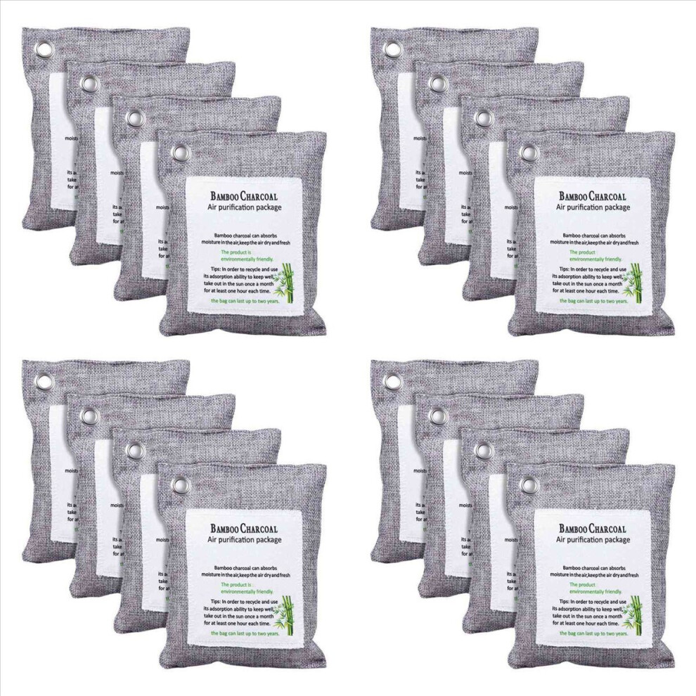 Activated Bamboo Charcoal Bag Odor Remover 200Gx16, Air Purifying Bags For Home, Car, Closet, Shoes 4853066913724