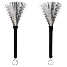 2x intrekbare jazz drumborstels, stalen draad 32 cm, reinigingsborstels voor liefhebbers van jazzrockmuziek