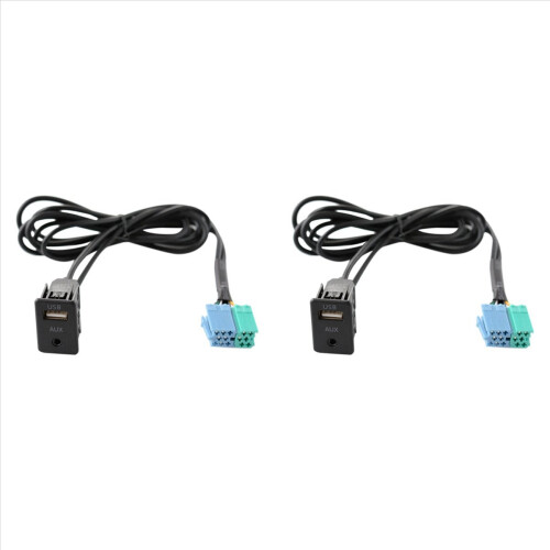 2X Επέκταση Ραδιοφώνου AUX Θύρα USB Καλώδιο Προσαρμογέα Καλωδίου για