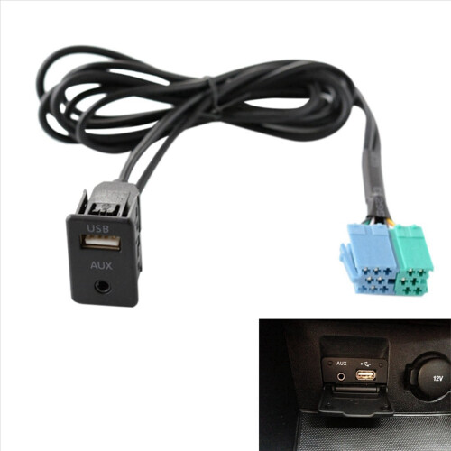 2X Επέκταση Ραδιοφώνου AUX Θύρα USB Καλώδιο Προσαρμογέα Καλωδίου για 1