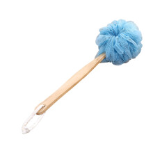Milde reinigende rugscrubber voor onder de douche, badspons met lange steel, exfoliërende luffa met perfect schuimend effect, zachte mesh luffa met