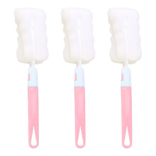 Brosse de nettoyage pour biberons à texture douce, poignée confortable, trous de suspension, éponge multi-usages sans BPA, conception détachable
