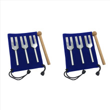 6x Stemvorkenset 4096 Hz 4160 Hz 4225 Hz Stemvorkenset Stemvork met houten hamers en stoffen tas Stijl 1