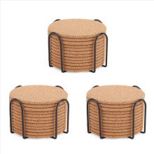 Pack of 36 Absorbent Cork Coasters with Holder, Heat- Cup Mat Set,Reusable Round Drink Coaster Fits for Mug