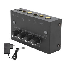 Balanced TRS Output Headphone Amplifier 4 Channels Stereo Audio Quality Compact Design Portable Headphone Amplifier Independent Volume Control Low Noi