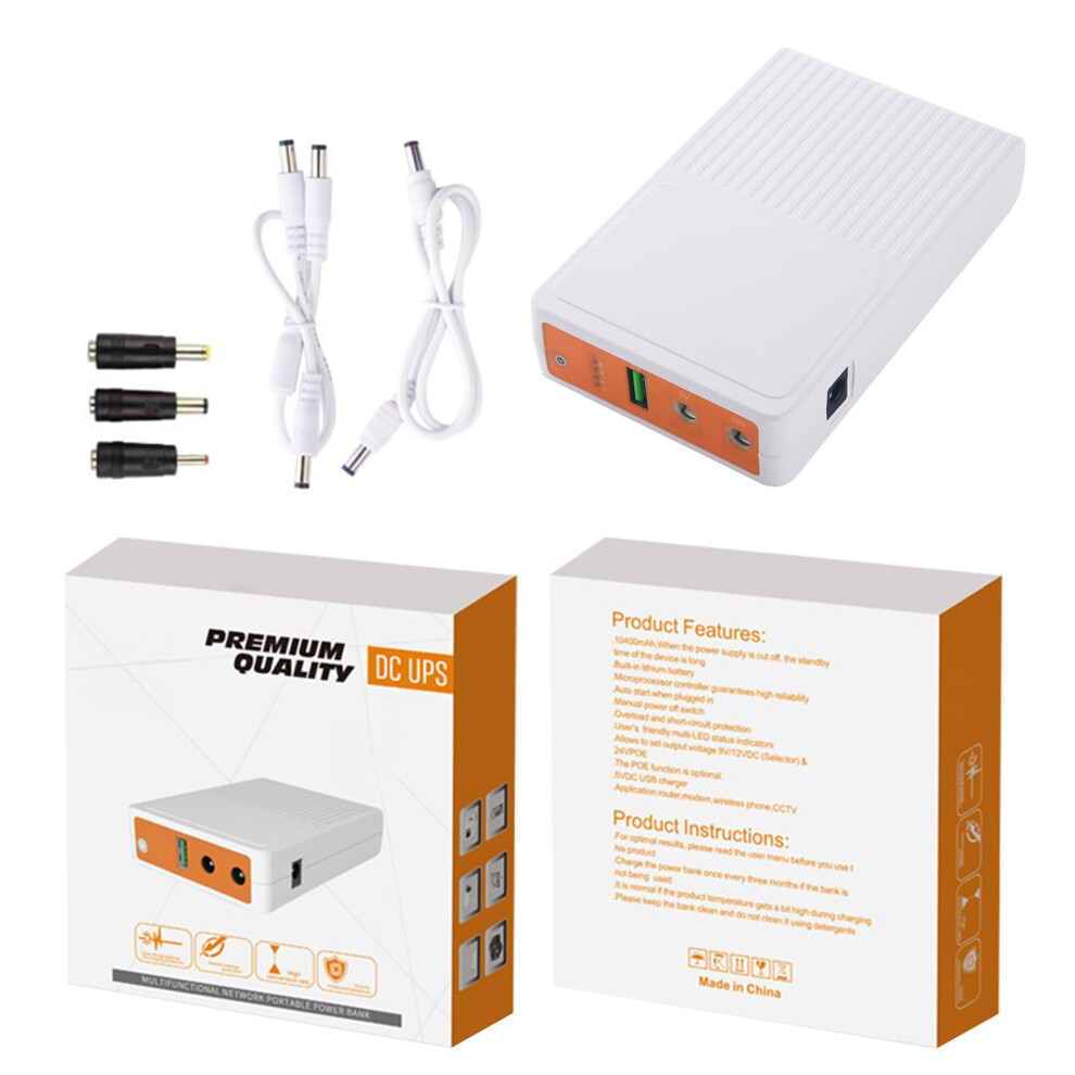 Desktop Battery Backup 10400Mah Ups For Home And Office 5V 9V 12V Outputs With Current Transfer 9001264100544
