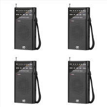 4X Mini Radio Portable AM/FM All Band Stereo Weather Pocket Radio Receiver for Old Man Walking Hiking Camping