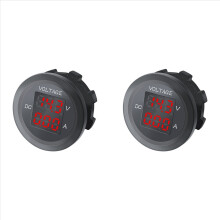 2X Voltmetro digitale a LED per auto DC 12V/24V LED Doppio voltmetro amperometro Indicatore di tensione per auto Barca Universale Impermeabile Rosso