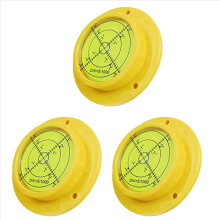 Nível de bolha circular triplo, 90x17mm, de alta precisão, com 3 furos de montagem, ferramenta de medição.