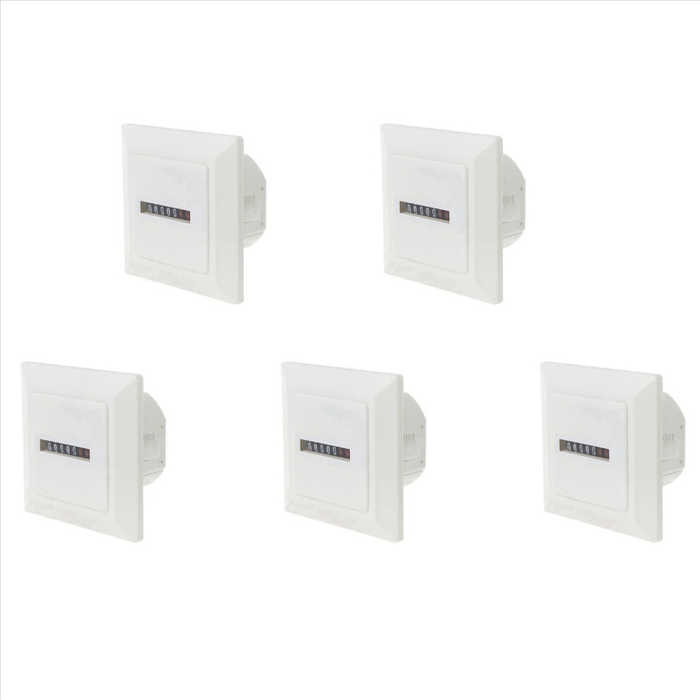 5X Hm-1 Timer Square Counter Digital 0-99999.99 Gauge 0.3W Ac220-240V / 50Hz Ac Hour Meter Hourmeter White 4853066926229