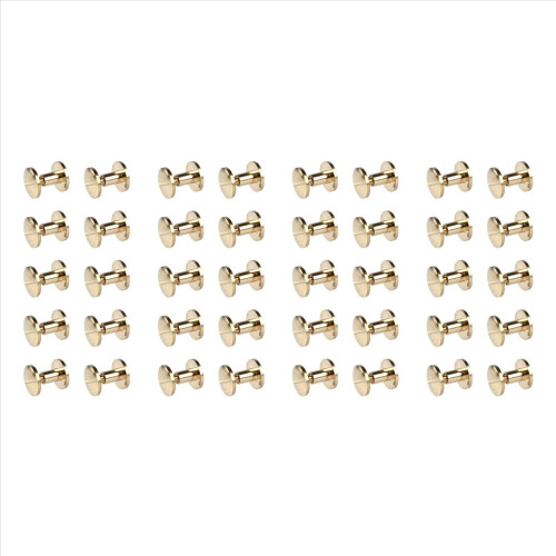 40x Arc Solid Brass Button Stud Screw Nail Screw Back Leather Rivet Belt 6mm