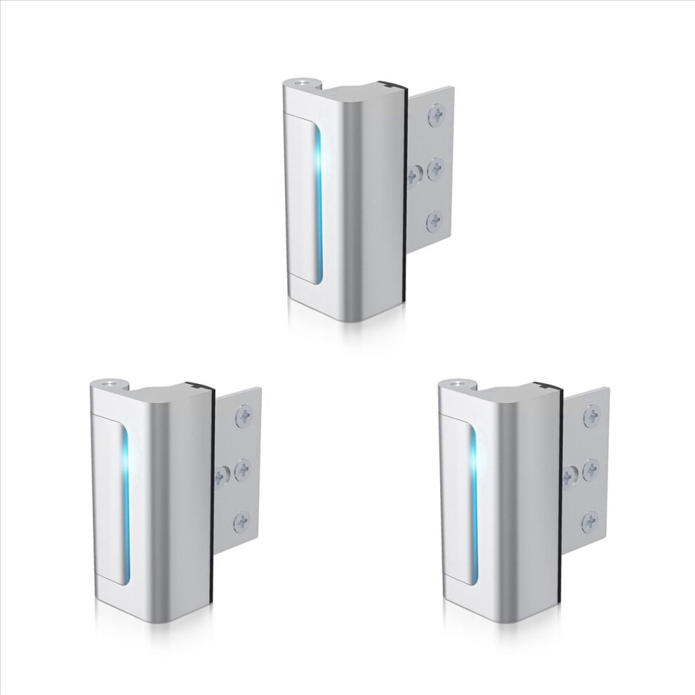 3Pack Door Reinforcement Lock,Aluminium Alloy U Door Reinforcement Lock 3Inch Security Door Lock Home Proof Door Stopper 4853066928049
