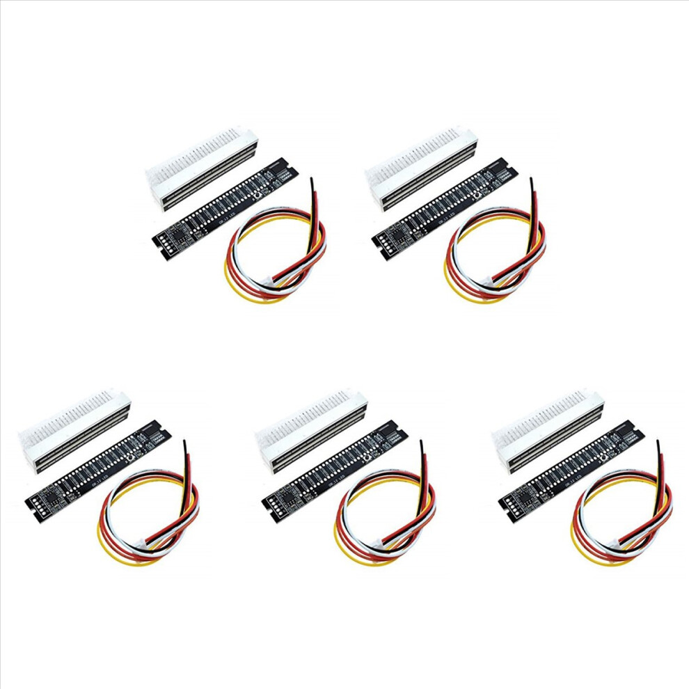 5X Mini Dual 12 Level Indicator Vu Meter Stereo Amplifier Board Adjustable Light Speed Board With Agc Mode, Diy Kits 4853066918774