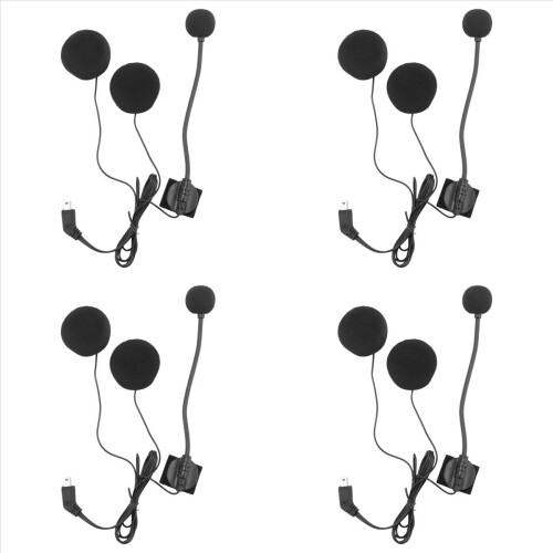 4X Motorhelm Bluetooth Headset Microfoon Luidspreker Headset Accessoires voor Halve Helm