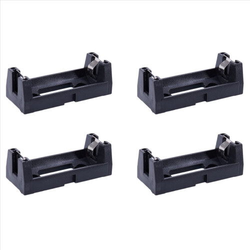 4X Plastic Shell 3V CR123A Button Cell Battery Sockets Holder Case Black