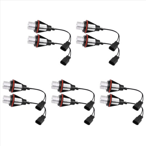 8000K Amber LED Angel Eye Positionsleuchten für E39 E53 E60 E63 E64 E66 E87 5 6 7 X3 X5 [10er-Packung] 1