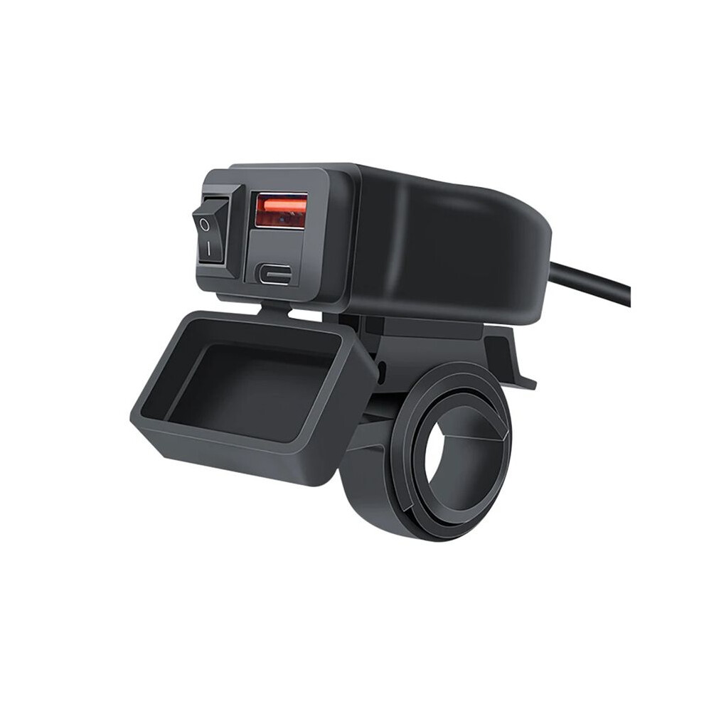 Universal Motorcycle Usb+Type-C Charger Qc3.0 Handlebar Fast Charging Waterproof Socket Adapter 6131627763819