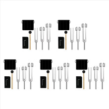 5x Stemvorkenset - 128 Hz, 256 Hz, 512 Hz, Stemvorken perfect voor genezing, chakra, geluidstherapie, behoud van lichaam en geest