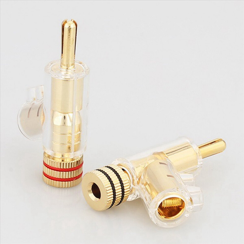 8Pcs Banana Plugs 45 Degree Angled Banana Connectors Screw Locking Connectors For Av Receiver,Amplifier,Speaker Gold 4853066926960