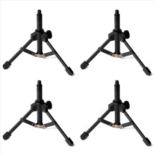 4 soportes de micrófono de escritorio con trípode plegable para podcasts, chats en línea, conferencias, charlas, reuniones y más.